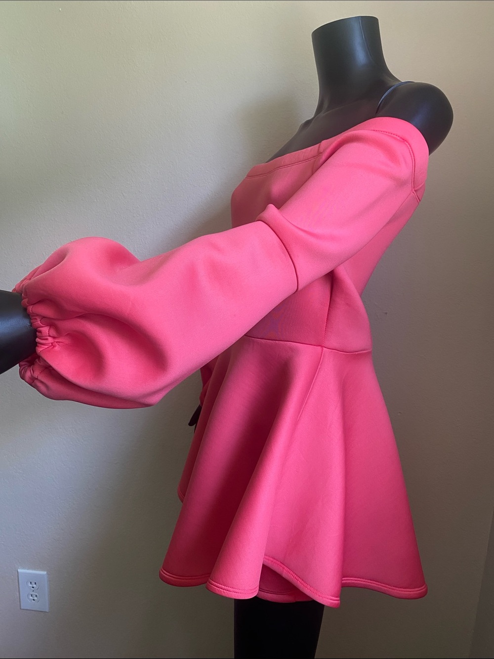 Fashion Nova Princess Barbiecore Pink Peplum Balloon-Sleeve Romper Dress ✨ NWTs - Picture 6 of 15